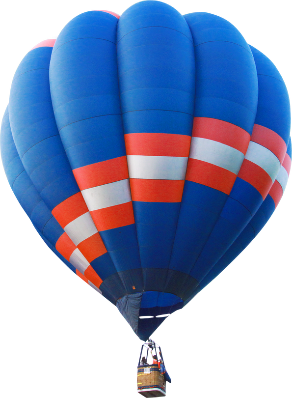 Blue Hot Air Balloon Isolated