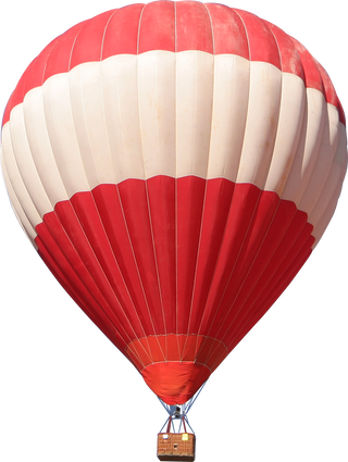 Red and White Hot Air Balloon Isolated